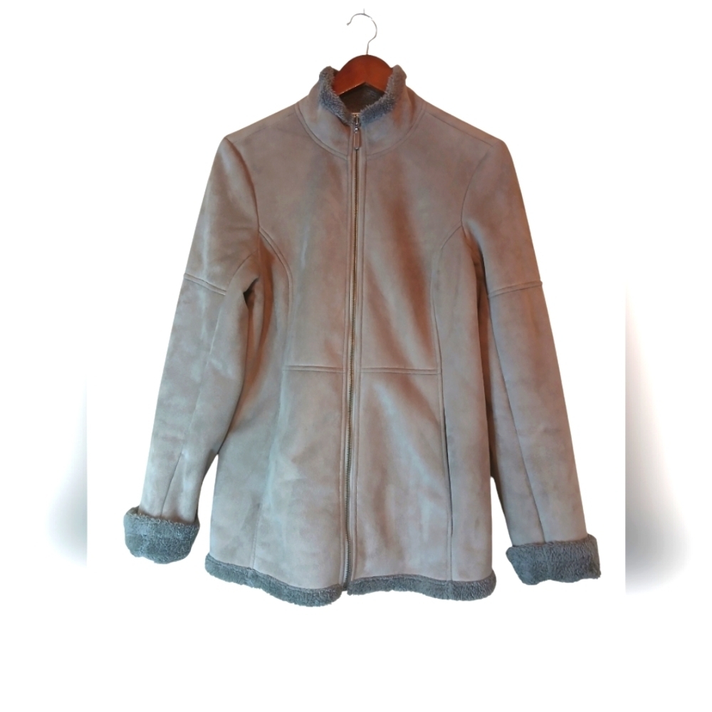 Orvis faux suede jacket with sherpa lining womens size small